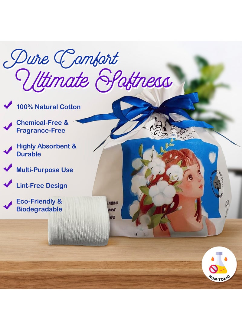 Easy to Use 24 Soft Cotton Wipes – 80 Sheets | 100% Natural Esthetic Wipes | Ultra-Soft & Absorbent | Ideal for Baby Care, Makeup Removal & Skincare | Disposable & Eco-Friendly  - Image 4