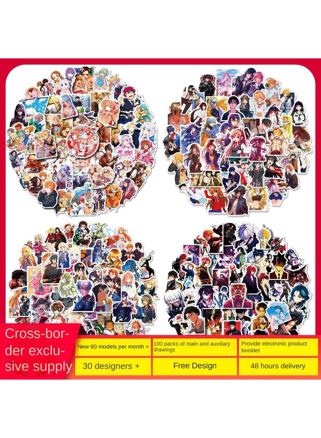 Bluejw 200 Cartoon Mix Stickers Cartoon Diffuse Stickers Luggage Skateboard Refrigerator Mobile Phone Stationery Decoration - Image 3