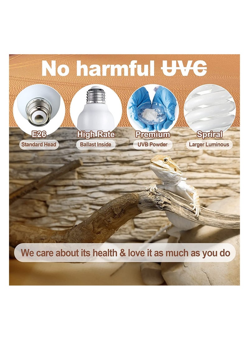 SYOSI Reptile Light Fixture Reptile UVB Bulb for Desert Reptiles Bearded Dragon Compact Fluorescent Terrarium Lamp white light - Image 3
