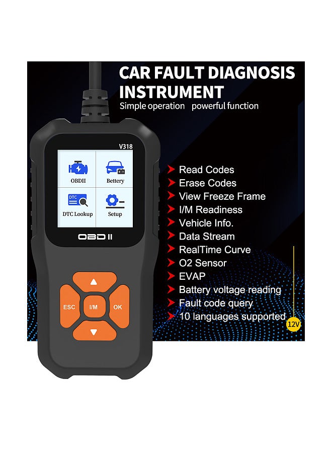 Car Diagnostic Scan Tool Auto Code Scanner Check Engine Fault Code Reader