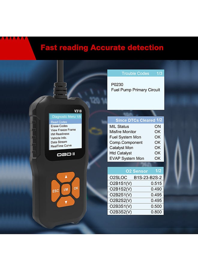 Car Diagnostic Scan Tool Auto Code Scanner Check Engine Fault Code Reader