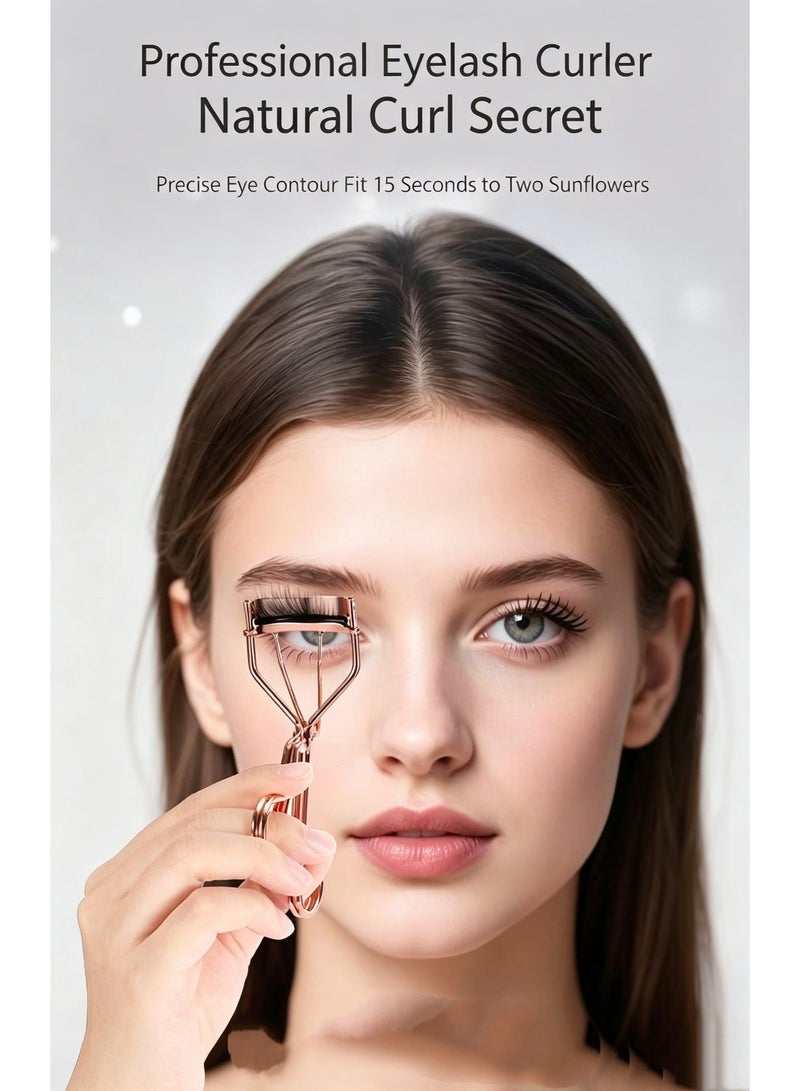 Wide Angle Eyelash Curler No-Pinch Lash Curling Tool Professional Eye Makeup Kit - Image 2