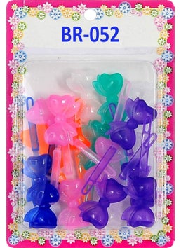 TARA Tara Girls Super Cute Self Hinge Plastic Mulit Design Hair Barrettes Selection 20pc Pink mix bow shape 
