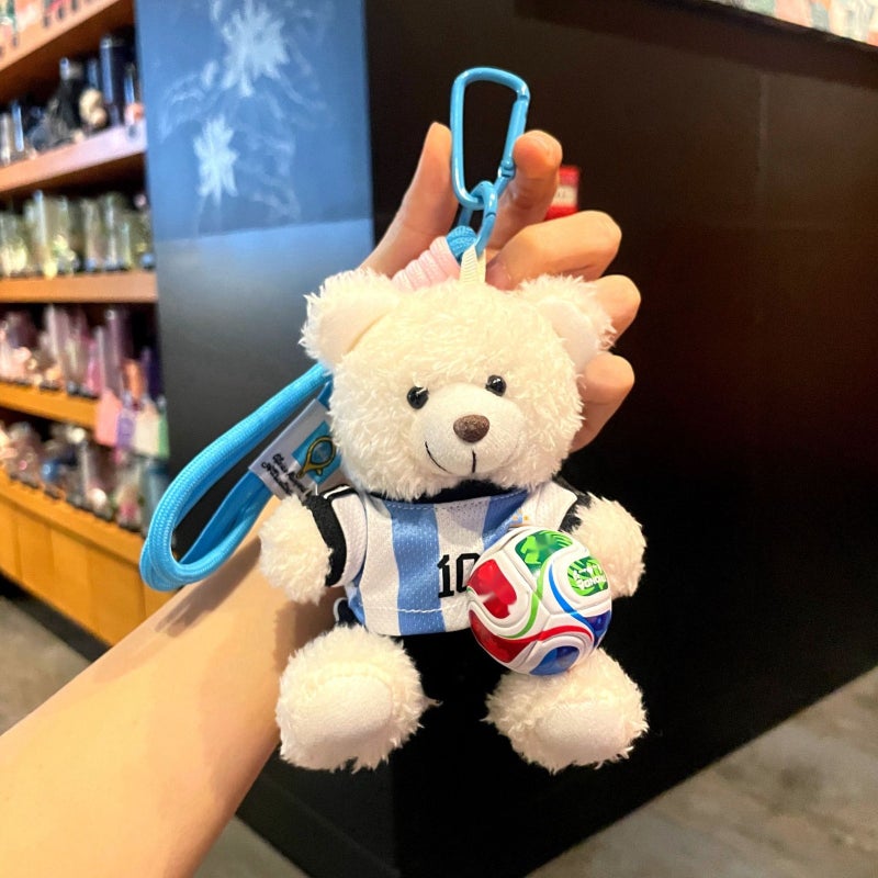 Cross-Border Fan Keychain with Cristiano Ronaldo, Real Madrid & World Cup Bear  Doll - Image 1