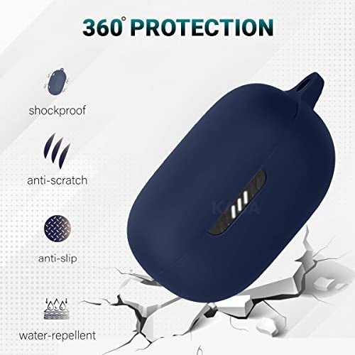 KACA Protective Shockproof Silicone Cover Case with Buckle Compatible with JBL Live Pro + / JBL Live Pro Plus (Midnight Blue) - Image 2