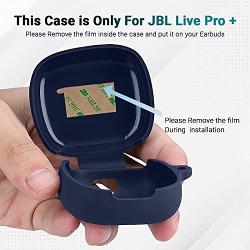 KACA Protective Shockproof Silicone Cover Case with Buckle Compatible with JBL Live Pro + / JBL Live Pro Plus (Midnight Blue) - Image 3