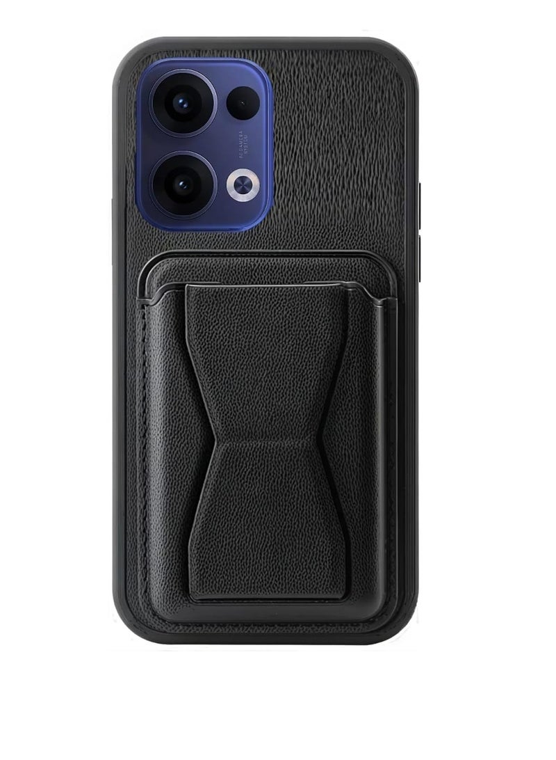 Leather Wallet Case Compatible with Oppo Reno 13 5G, Leather Back Cover With TPU Frame, Shockproof Protective Phone Case with Card Holder Stand