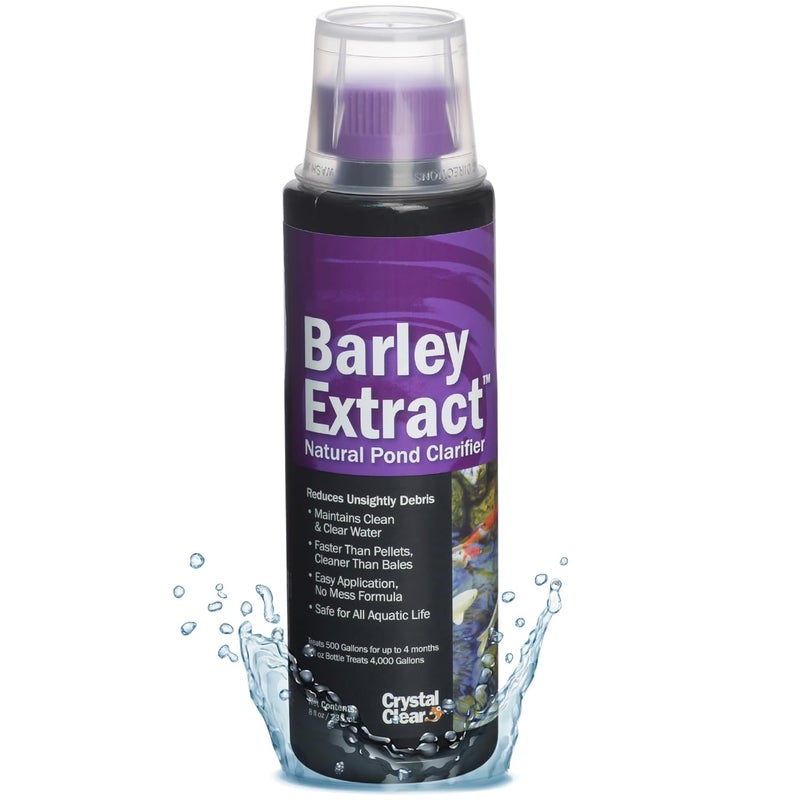 Crystal Clear Barley Extract Pond Treatment – Natural Water Clarifier for Fountains, Water Gardens & Koi Ponds, Clears Cloudiness, Fish & Plant Safe, 16 Ounces - Image 1