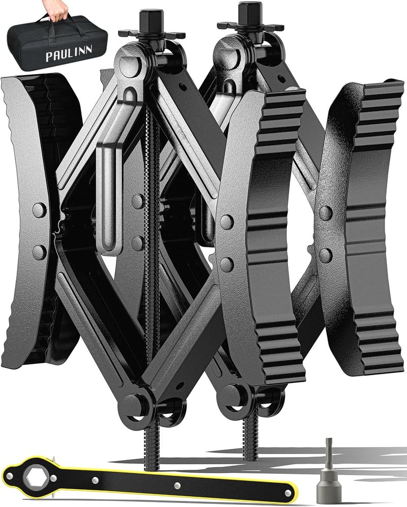 PAULINN Heavy Duty Camper RV Wheel Chock Stabilizer - 2 Sets for Travel Trailers - Image 1