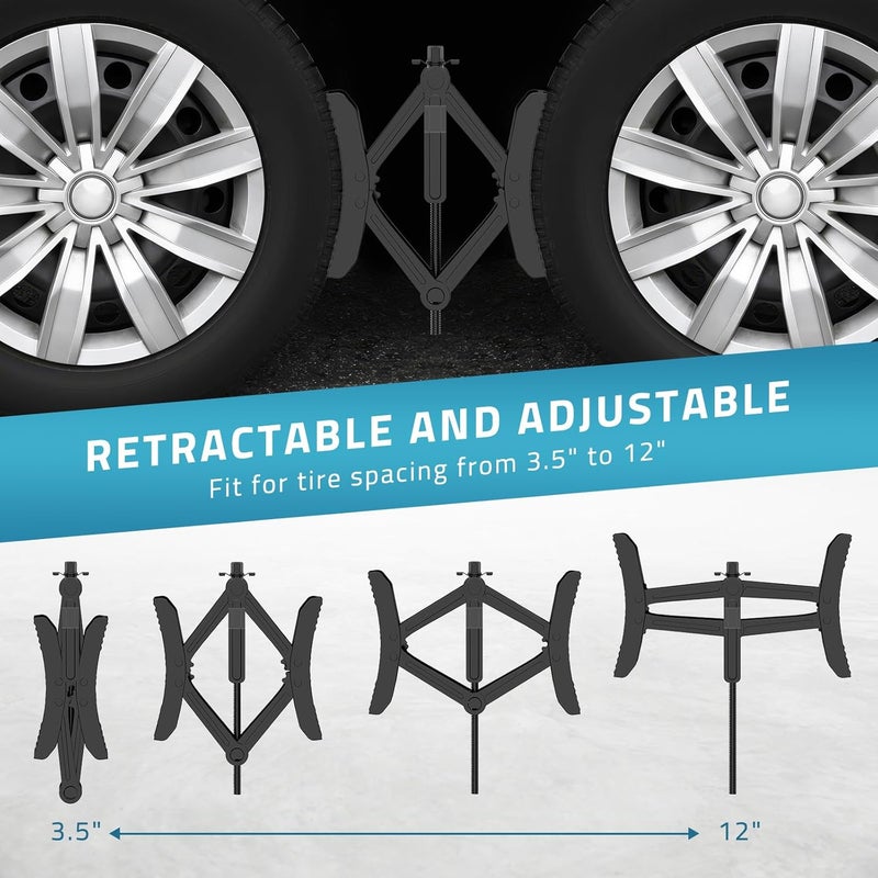 PAULINN Heavy Duty Camper RV Wheel Chock Stabilizer - 2 Sets for Travel Trailers - Image 3