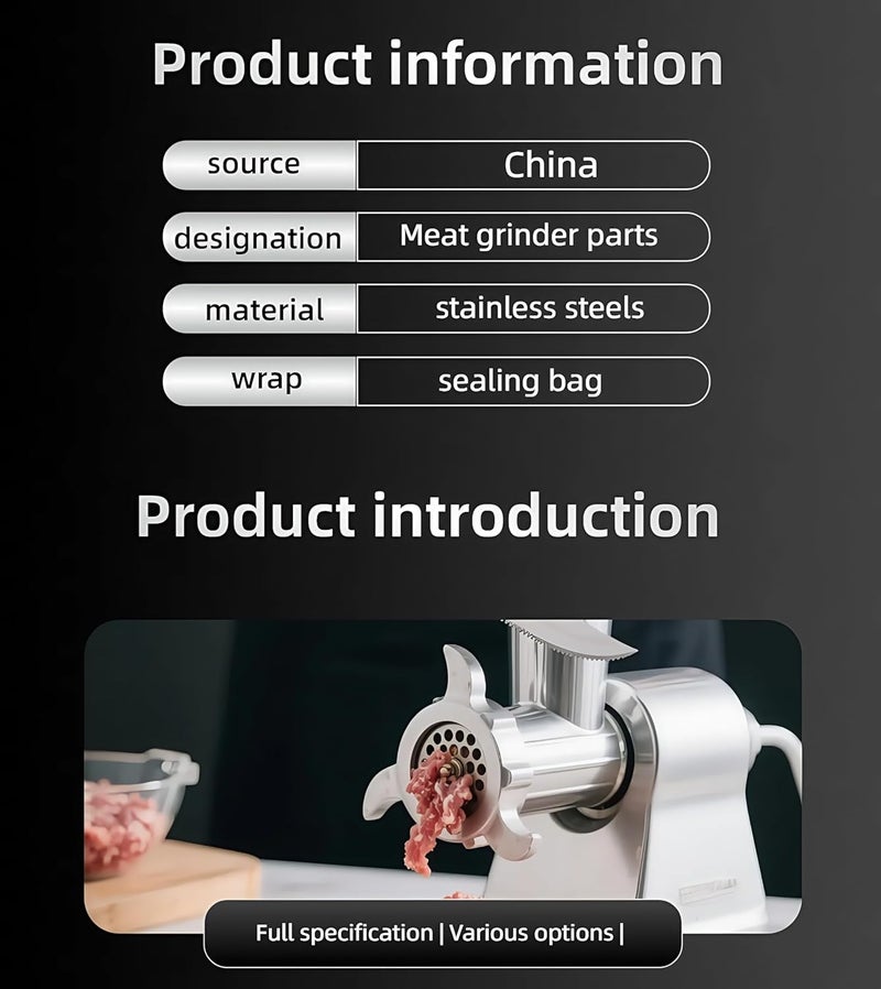 OUSTUE #12 Meat Grinder Blade Stainless Steel Knife Cutter Replacement, Please check the size and shape(2 pc) - Image 5