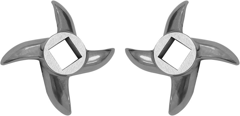 OUSTUE #12 Meat Grinder Blade Stainless Steel Knife Cutter Replacement, Please check the size and shape(2 pc) - Image 1