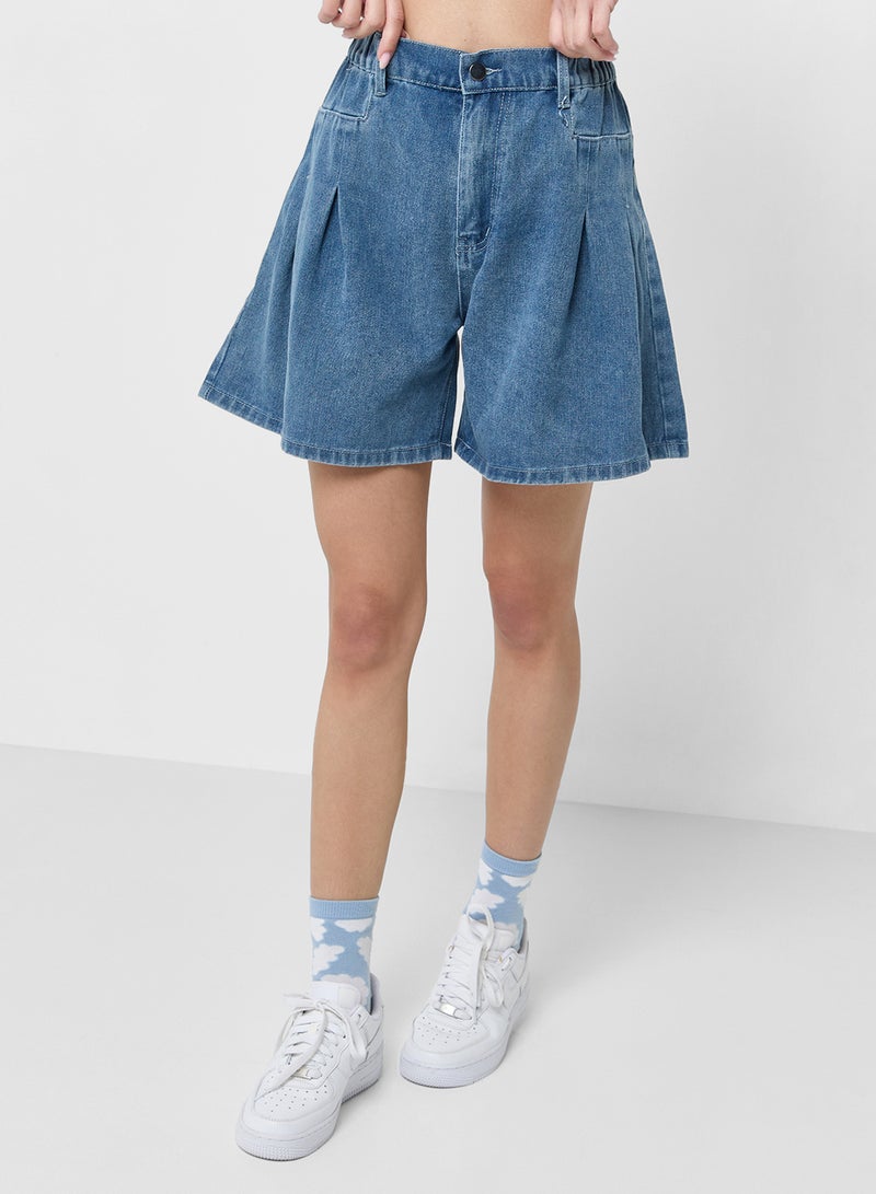 Ginger High Waist Denim Boxy Shorts - Image 2
