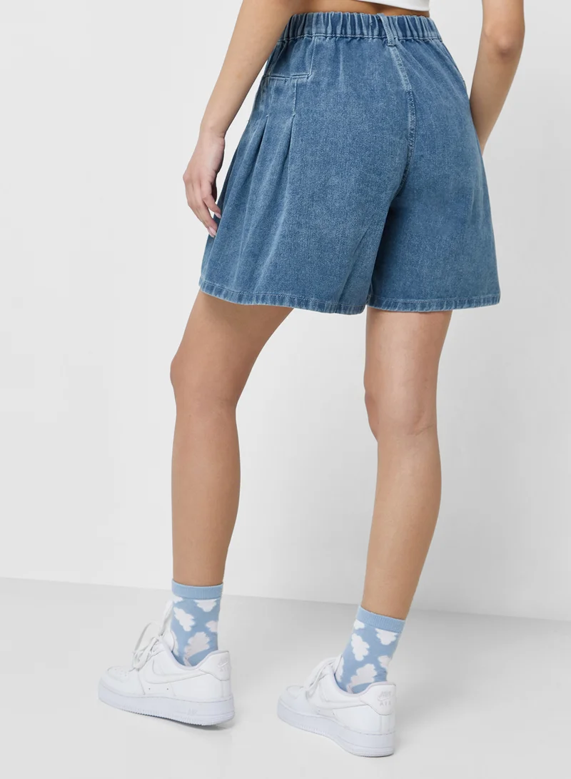 Ginger High Waist Denim Boxy Shorts
