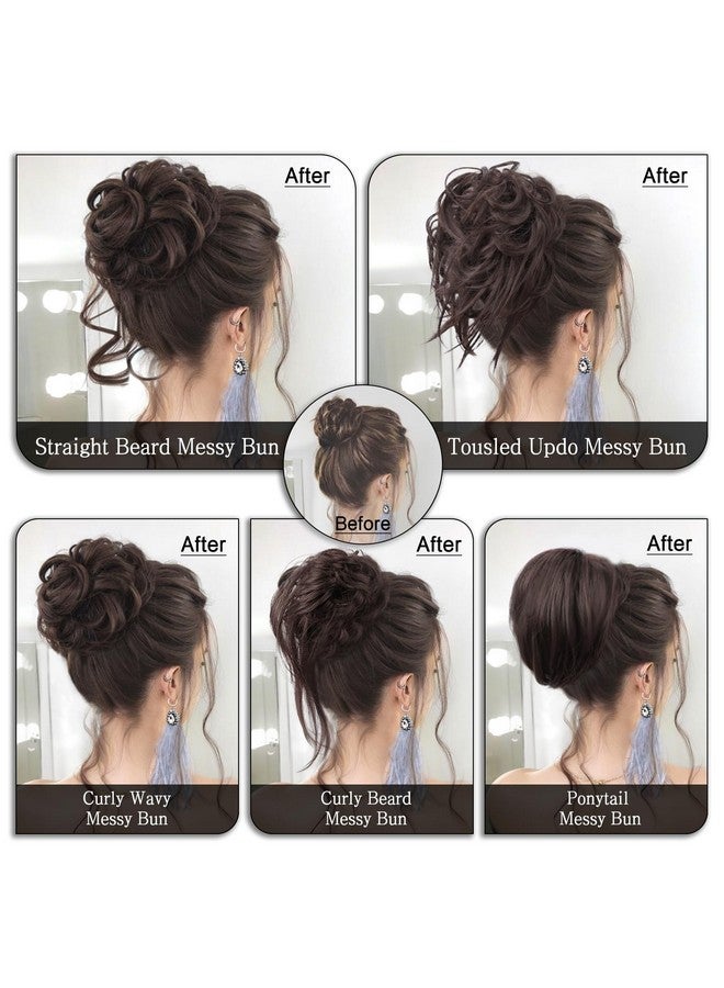 أتش أم دي مجموعة إكسسوارات شعر مكونة من 5 قطع من HMD، كعكة شعر فوضوية، تسريحة شعر مرفوعة للنساء، وصلات شعر على شكل ذيل حصان مع شريط مطاطي مرن، تسريحة شعر مرفوعة طويلة، مجموعة إكسسوارات شعر فوضوية للنساء (6A) - Image 4