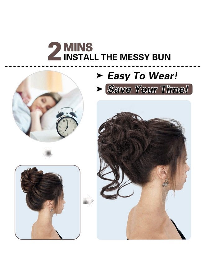 أتش أم دي مجموعة إكسسوارات شعر مكونة من 5 قطع من HMD، كعكة شعر فوضوية، تسريحة شعر مرفوعة للنساء، وصلات شعر على شكل ذيل حصان مع شريط مطاطي مرن، تسريحة شعر مرفوعة طويلة، مجموعة إكسسوارات شعر فوضوية للنساء (6A) - Image 3