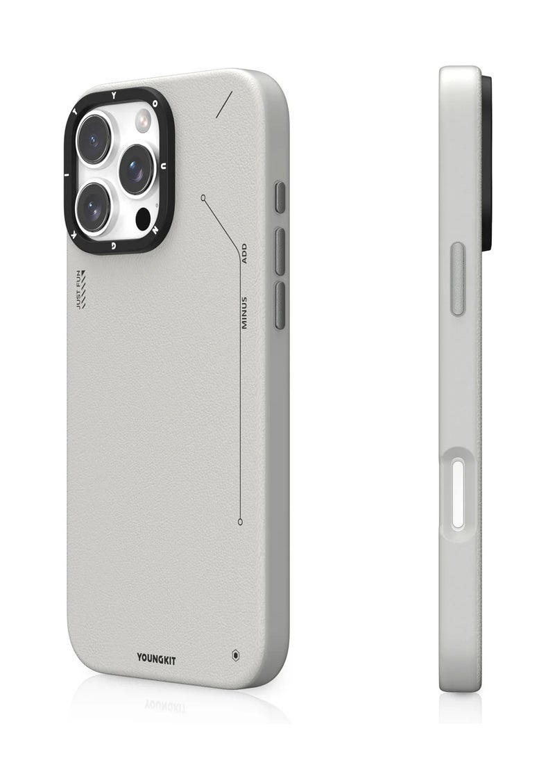 YOUNG KIT Matte Leather Case for iPhone 16 Pro Max – Minimalist Design with Full-Body Shock Absorption, Anti-Smudge Finish, and Precision Laser Engraving - Image 2