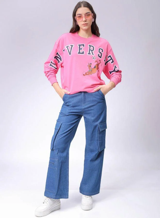 Freehand  Women Boxy Fit Scooby Doo Oversized Sweatshirt for Women | Best Price UAE
