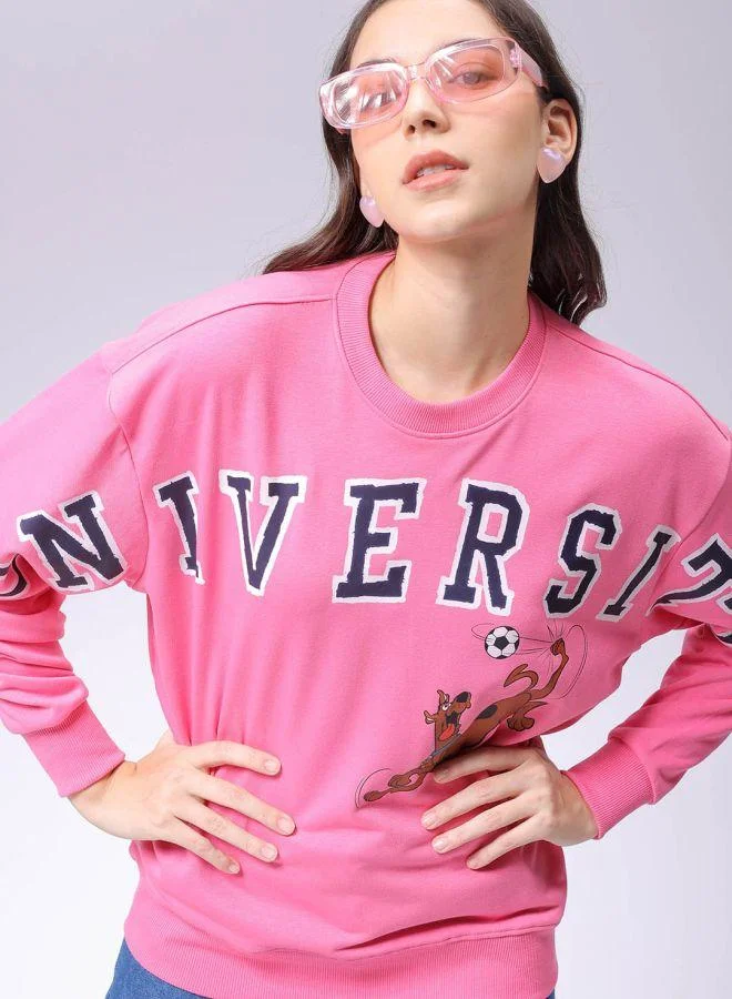 Freehand  Women Boxy Fit Scooby Doo Oversized Sweatshirt for Women | Best Price UAE