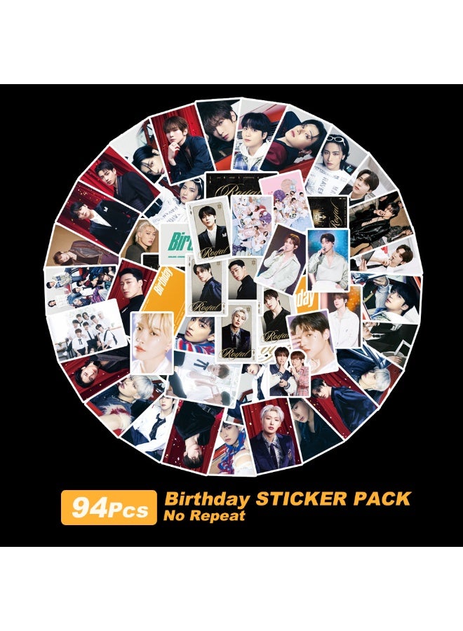 NIBEMINENT 94 Pcs Kpop ATEEZ Birthday Deco Kit Waterproof Stickers, High Definition Printing Bright Colors, Suitable for Laptop Skateboard Luggage Water Bottle Guitar DIY - Image 1