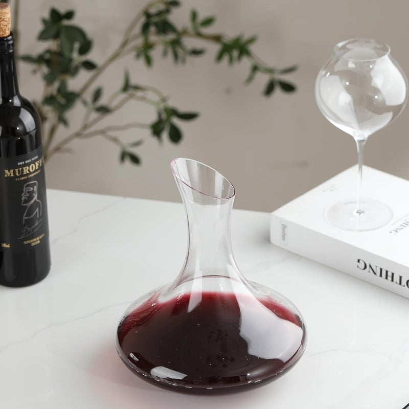 Wlasss Wine Decanter, 1100ml /37.2oz Red Wine Decanter, Hand Blown Lead-Free Crystal Wine Carafe, Small Decanter for White and Red Wine, Elegant Design Easy Pour, Wine Gifts for Christmas - Image 4