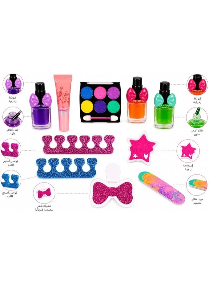 First Choice مجموعة مستحضرات تجميل قابلة للغسل للأطفال مع طلاء أظافر وملمع شفاه - Image 3