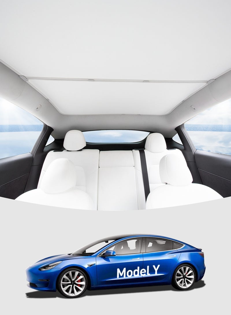 CHIYLE 2025 2026 New Tesla Model Y Juniper Roof Sunshade, [No Gaps & No-Sagging] Insulation UV Rays Protection 2025 Tesla Model Y Juniper Sunroof Shade & Sunshade Roof for Tesla Model Y Accessories 2025 Tesla Model Y Accessories 2026 Tesla Model Y Juniper Accessories(Gray) - Image 1