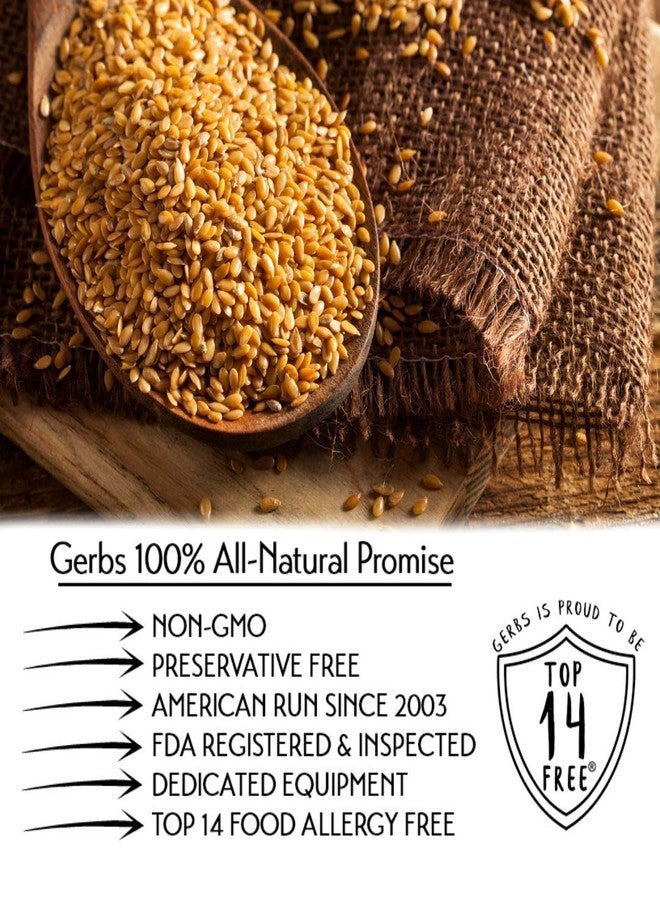 Gerbs Raw Golden Flax Seeds 2 lbs. | No Artificial Additives, Non-GMO, Resealable Bag | Naturally Mild & Nutty Crunch | Top 14 Allergen-Free - Image 3