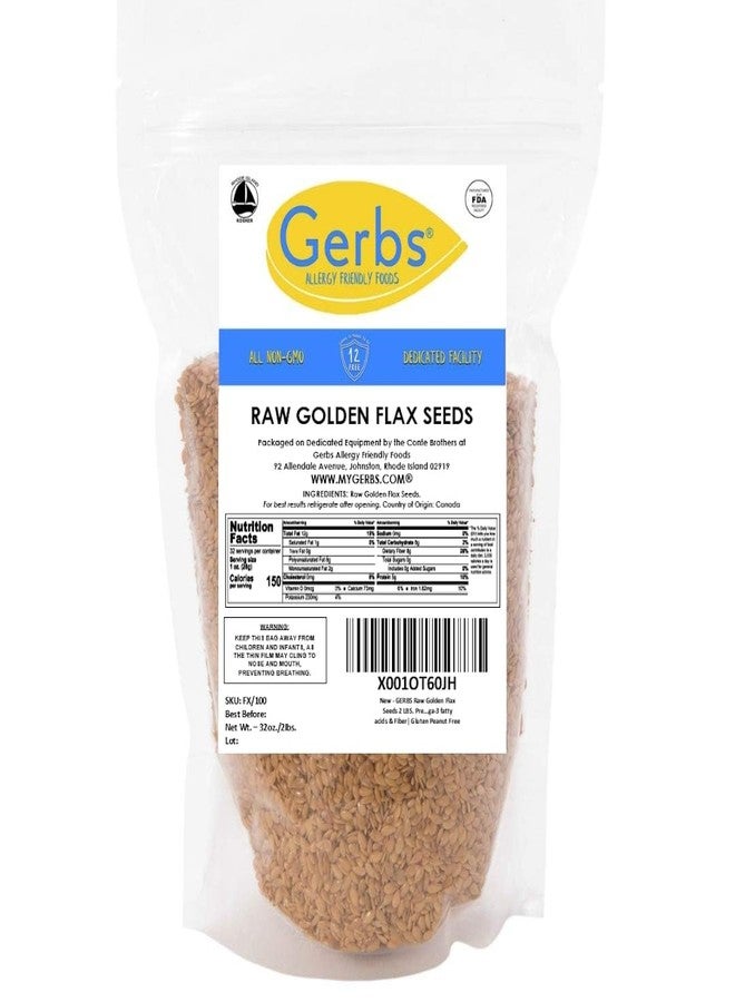 Gerbs Raw Golden Flax Seeds 2 lbs. | No Artificial Additives, Non-GMO, Resealable Bag | Naturally Mild & Nutty Crunch | Top 14 Allergen-Free - Image 4