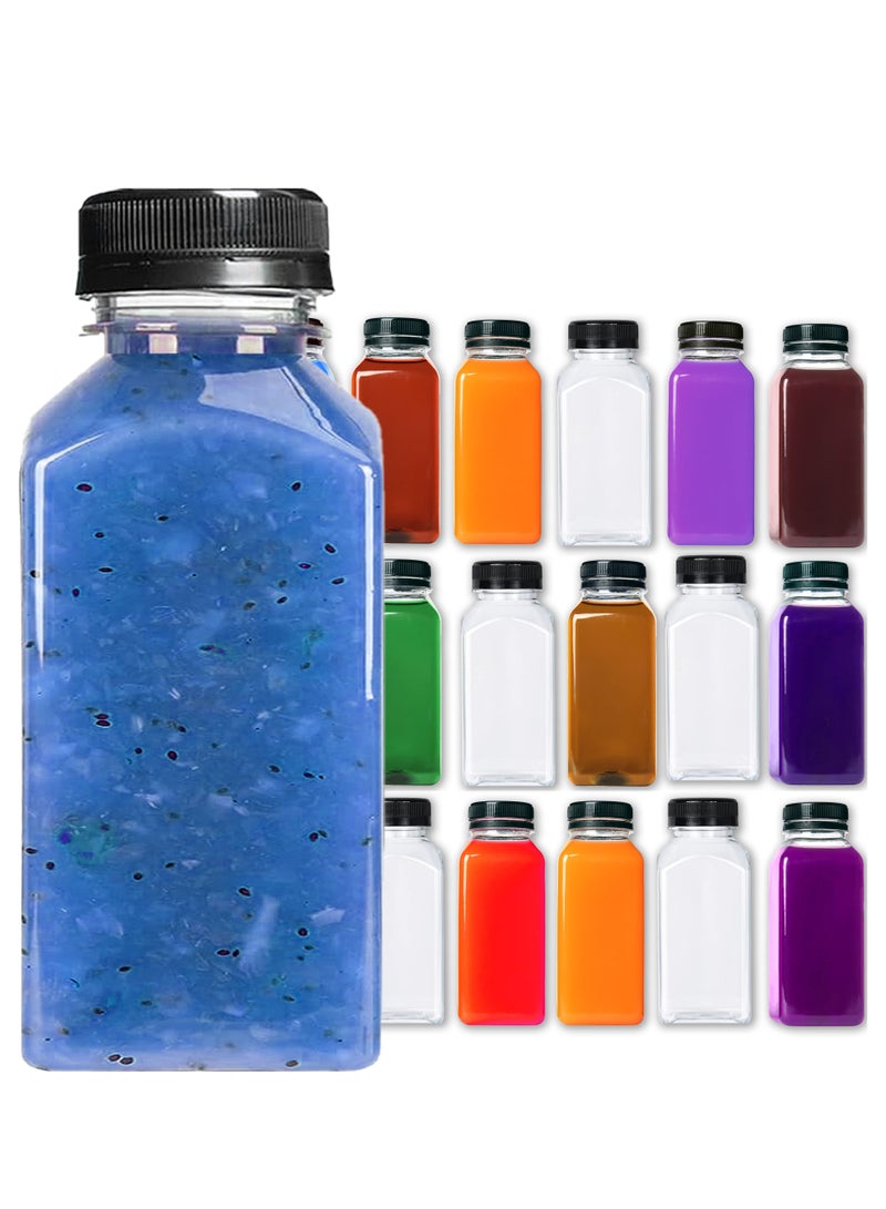 HYFY [24 PCS] 250ml Plastic Juice Bottles 8.4 oz Clear Plastic Bottles With Caps Milk Bottle Water Bottles For Kids Empty Bottle Zamzam Water Gym Water Bottle Reusable Plastic Juice Bottle Leak Proof - Image 1