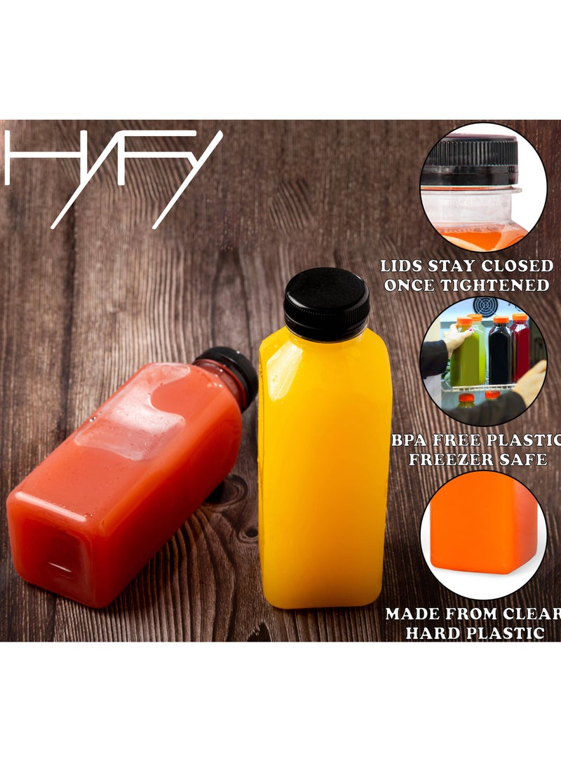 HYFY [24 PCS] 250ml Plastic Juice Bottles 8.4 oz Clear Plastic Bottles With Caps Milk Bottle Water Bottles For Kids Empty Bottle Zamzam Water Gym Water Bottle Reusable Plastic Juice Bottle Leak Proof - Image 2
