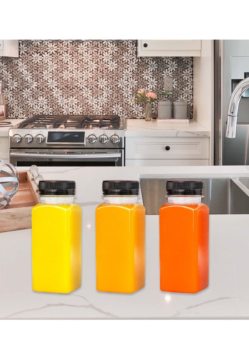 HYFY [24 PCS] 250ml Plastic Juice Bottles 8.4 oz Clear Plastic Bottles With Caps Milk Bottle Water Bottles For Kids Empty Bottle Zamzam Water Gym Water Bottle Reusable Plastic Juice Bottle Leak Proof - Image 5