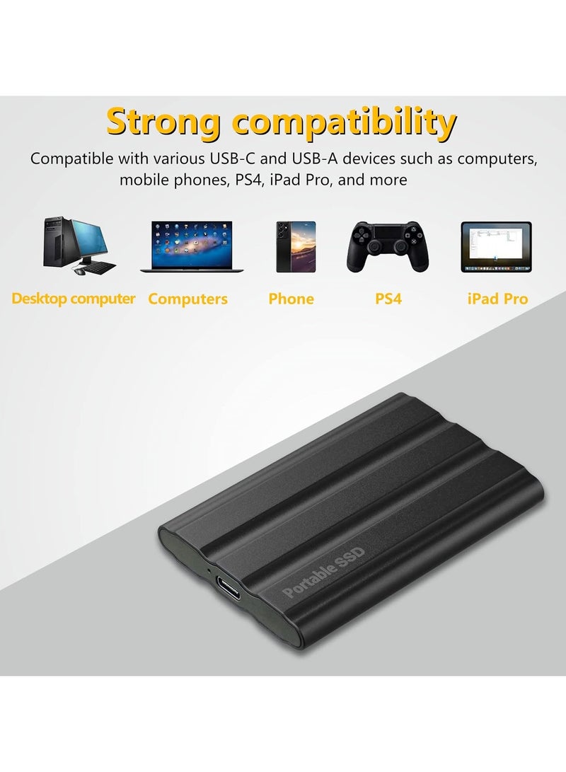 2TB Portabl External Hard Drive Mobile SSD Solid State Drive Portable SSD Hard Drive Slim Storage Drive with USB 3.1 C Port for PC Laptop and Mac - Image 5