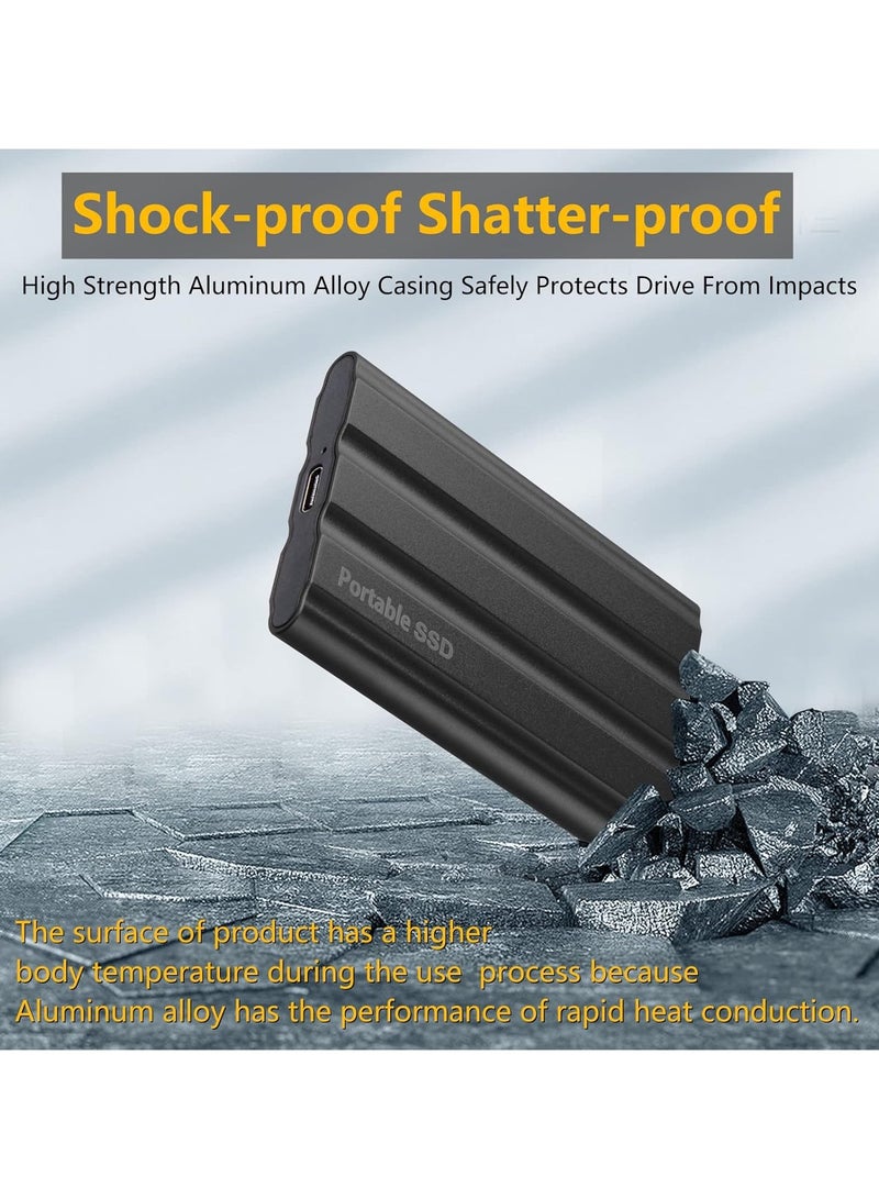 2TB Portabl External Hard Drive Mobile SSD Solid State Drive Portable SSD Hard Drive Slim Storage Drive with USB 3.1 C Port for PC Laptop and Mac - Image 2