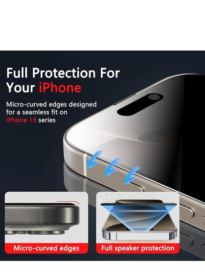 iPHONE 16 Pro MAX Glass privacy screen Protector Tempered Glass - Image 3