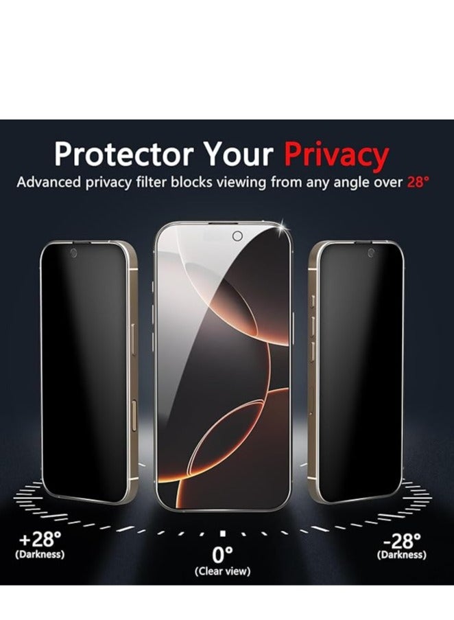 iPHONE 16 Pro MAX Glass privacy screen Protector Tempered Glass - Image 2