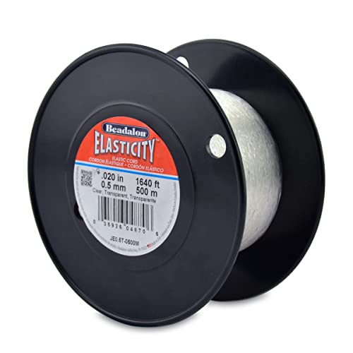 Beadalon Elasticity Stretch Cord Elastic Cord Clear LatexFree Rubber 05 mm 500 m Spool for Bulk Jewelry Making - Image 1