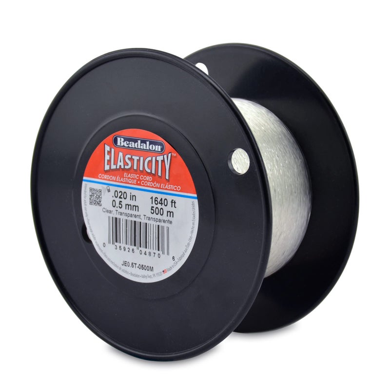 Beadalon Elasticity Stretch Cord Elastic Cord Clear LatexFree Rubber 05 mm 500 m Spool for Bulk Jewelry Making - Image 2