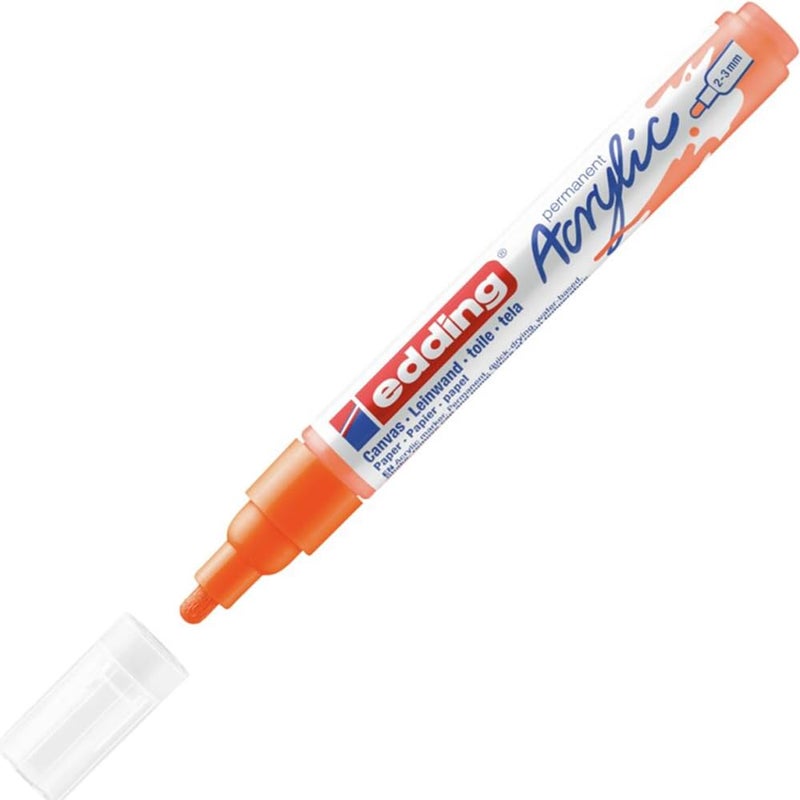 edding 5100 acrylic marker medium neonorange 1 waterproof acrylic paint marker round nib 23mm acrylic paint pen for drawing on canvas art paper and wood acrylic markers for pebbles
