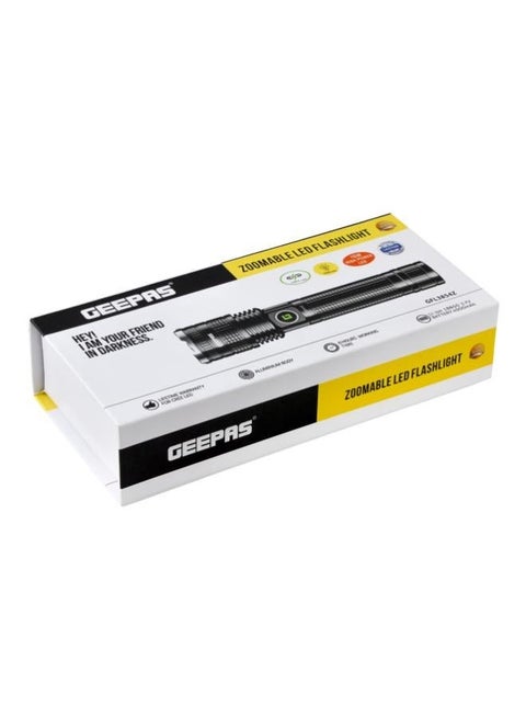 Zoomable LED Flashlight, Aluminum Alloy Body, High Power LED, Type-C Charging, Skid Proof, Shock Proof,