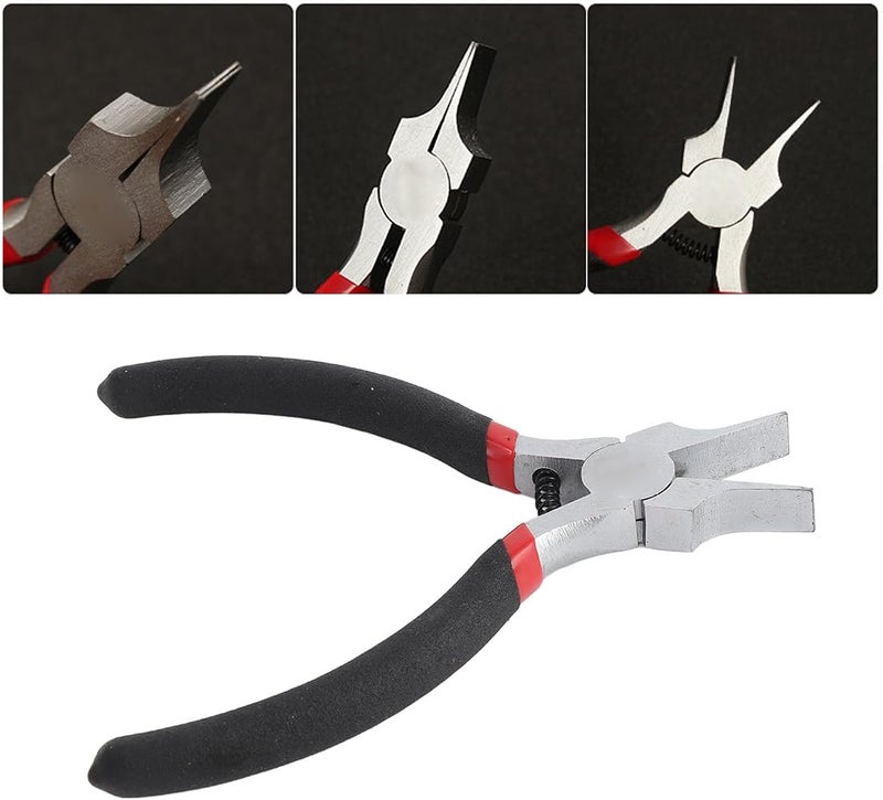 Dpofirs Slim Flat Nose Pliers, Ergonomic Grip Accurate Shaping Multifunctional Flat Nose Jewelry Pliers for Jewelry Making - Image 3