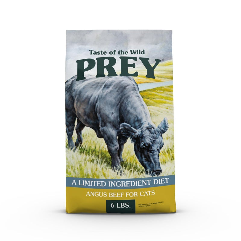 Taste of the Wild PREY Real Meat High Protein Angus Beef Limited Ingredient Dry Cat Food Grain-Free Recipe Made With Real Pasture-Raised Beef, and Probiotics for All Life Stages 6lb - Image 1