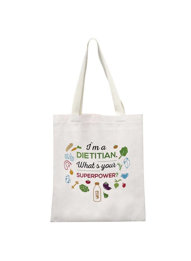 MEIKIUP Dietitian Cosmetic Makeup Bag Nutritionist Gift RD Registered Dietitian Gifts Dietitian Graduation Gift Travel Makeup Bag, DietitianSuperToteBag - Image 1