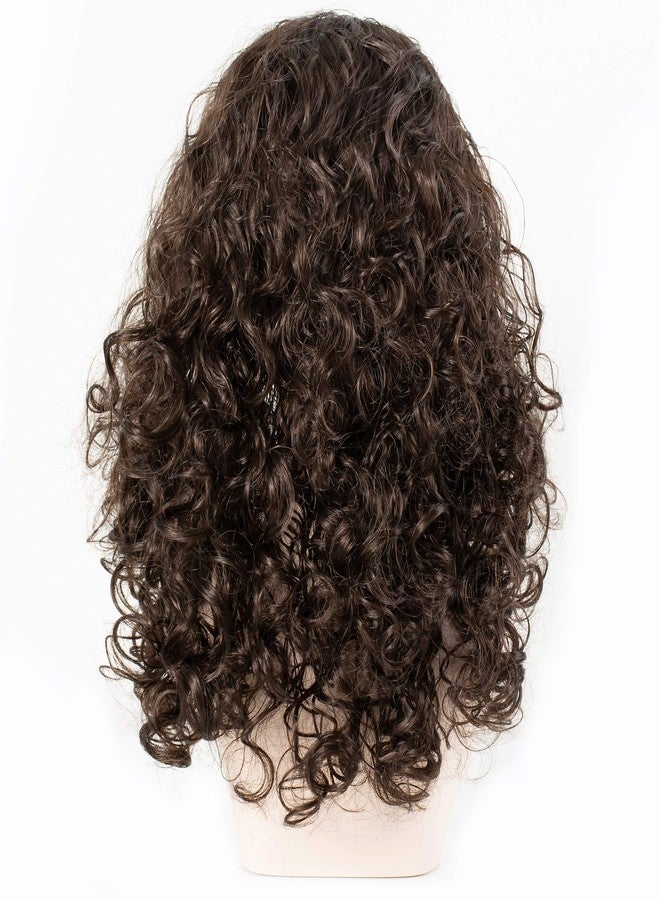 Onedor HairWiz: 20-inch Chocolate Brown Curly Wig - Perfect for Halloween & Cosplay with Included Wig Cap (Kids Size) - Image 3