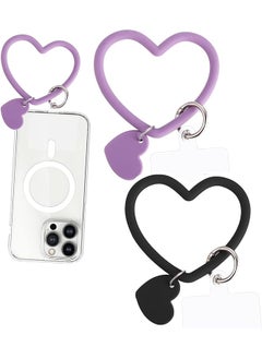 Heart Loop Phone Lanyard With Key Chain Holder Versatile And Comfortable Smartphone Wrist Strap Ideal For Outdoor Activities Compatible With Most Smartphones 4Packs Back Patch Included