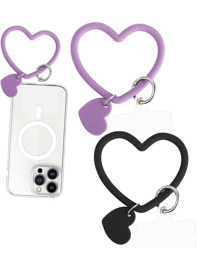 erorex - Heart Loop Phone Lanyard With Key Chain Holder Versatile And Comfortable Smartphone Wrist Strap Ideal For Outdoor Activities Compatible With Most Smartphones 4Packs Back Patch Included - Image 1