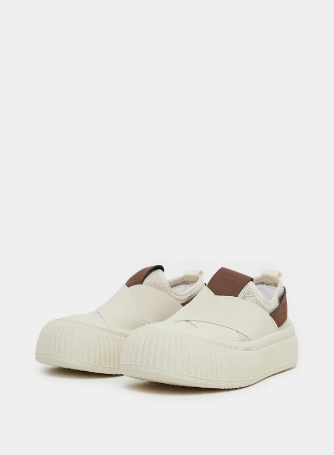 Take Two Take Two Boys Cream Canvas Thick Sole Casual Shoes