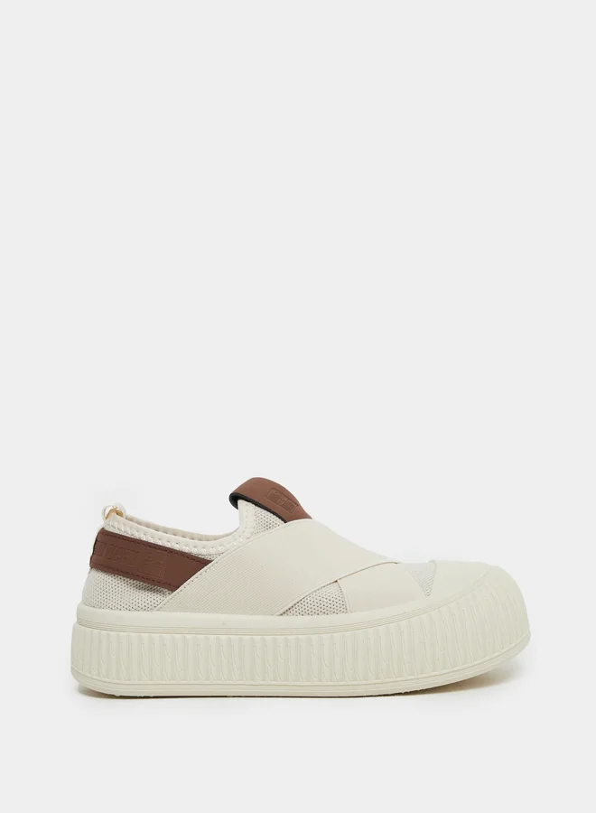 Take Two Take Two Boys Cream Canvas Thick Sole Casual Shoes