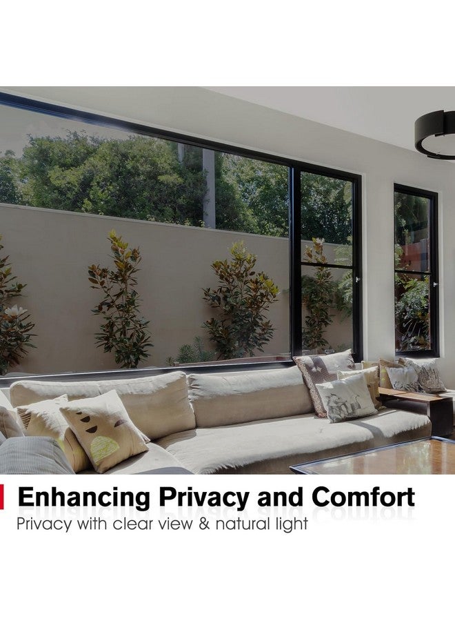 ويسدم فيلم نافذة WISDOM أحادي الاتجاه للخصوصية أثناء النهار، حجب أشعة الشمس والتحكم في الحرارة، فيلم عاكس مضاد للأشعة فوق البنفسجية، لون النافذة للمنزل والمكتب وغرفة المعيشة، فيلم أسود بنسبة 50% - Image 2
