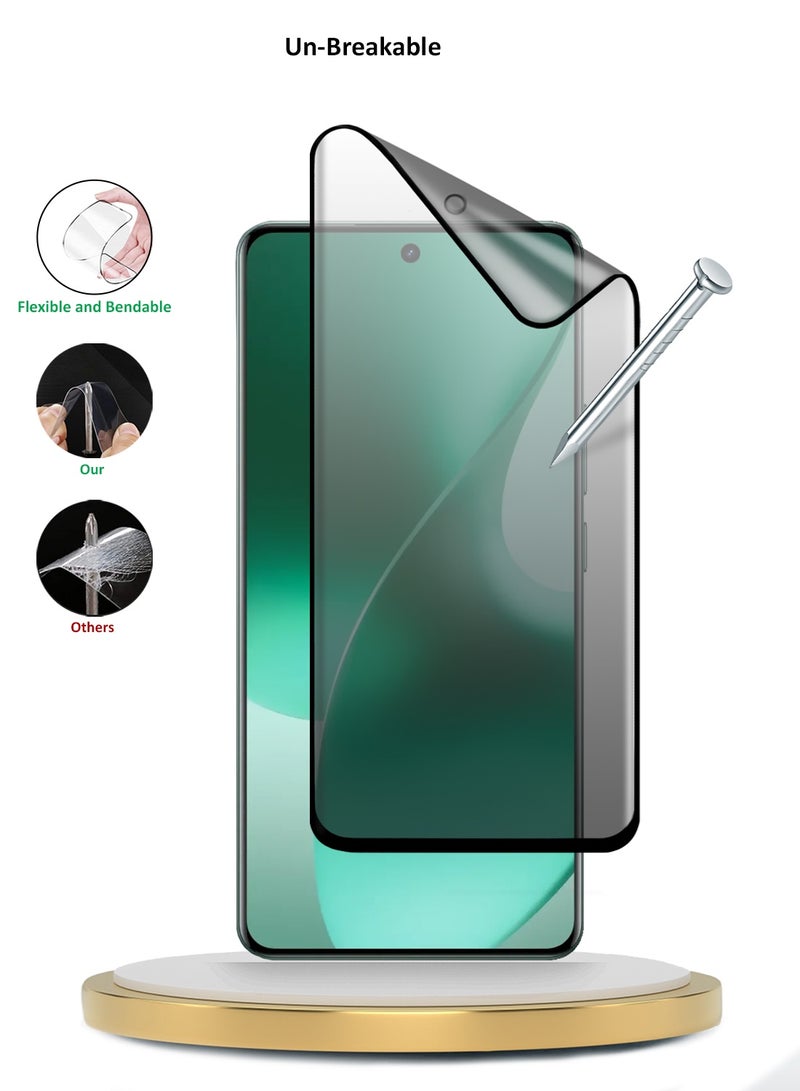 Wtech Realme 15 5G 2025 Premium Nano Ceramic Privacy Full Glue Full Cover Matte Flexible Screen Protector (MSCNMP) - Clear/Black - Image 3